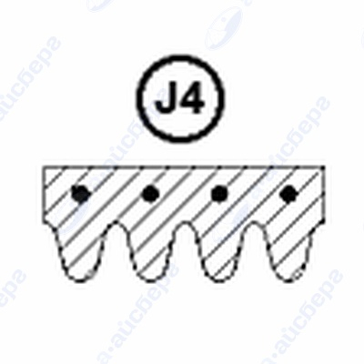 Ремень 1168 J4 Whirlpool 481935810044  1.11.000.36